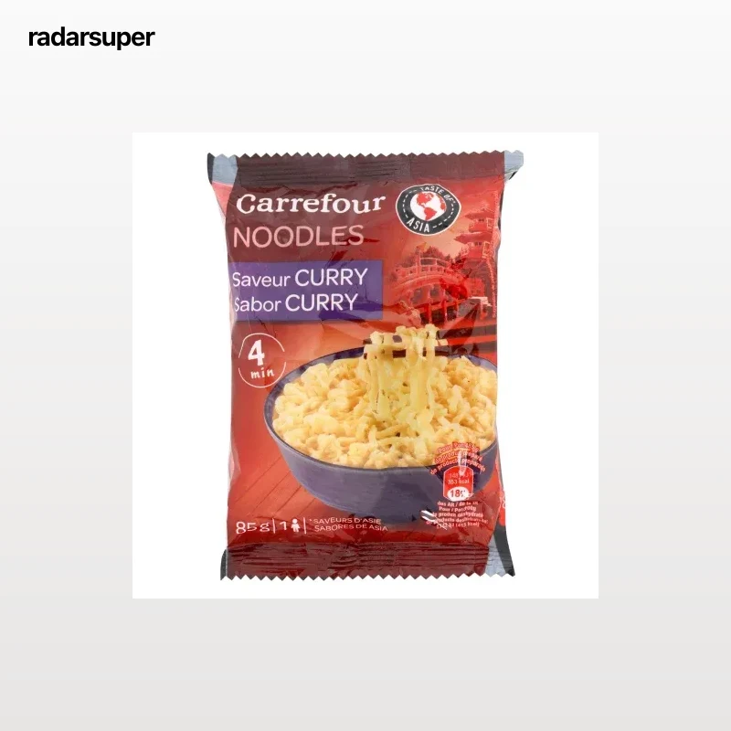 Noodles sabor curry Carrefour 85 g.