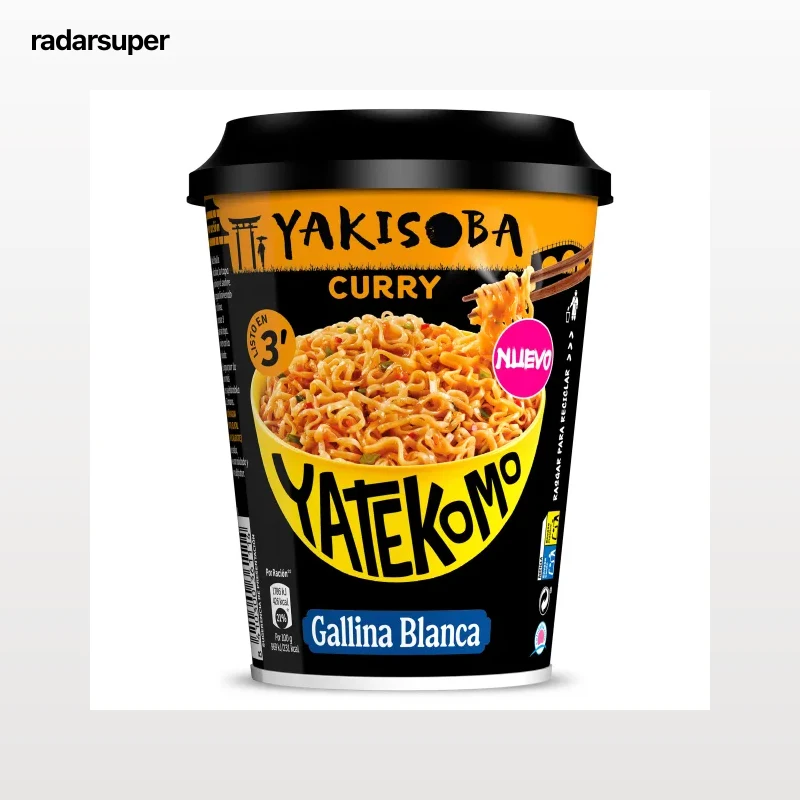 Noodles yakisoba sabor curry Gallina Blanca Yatekomo 93 g