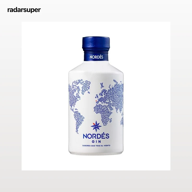 NORDÉS Ginebra con toques herbales, elaborada en Galicia botella 20 cl.