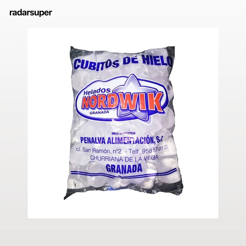 NORDWIK Bolsa de cubitos de hielo alimenticio 2 kg.