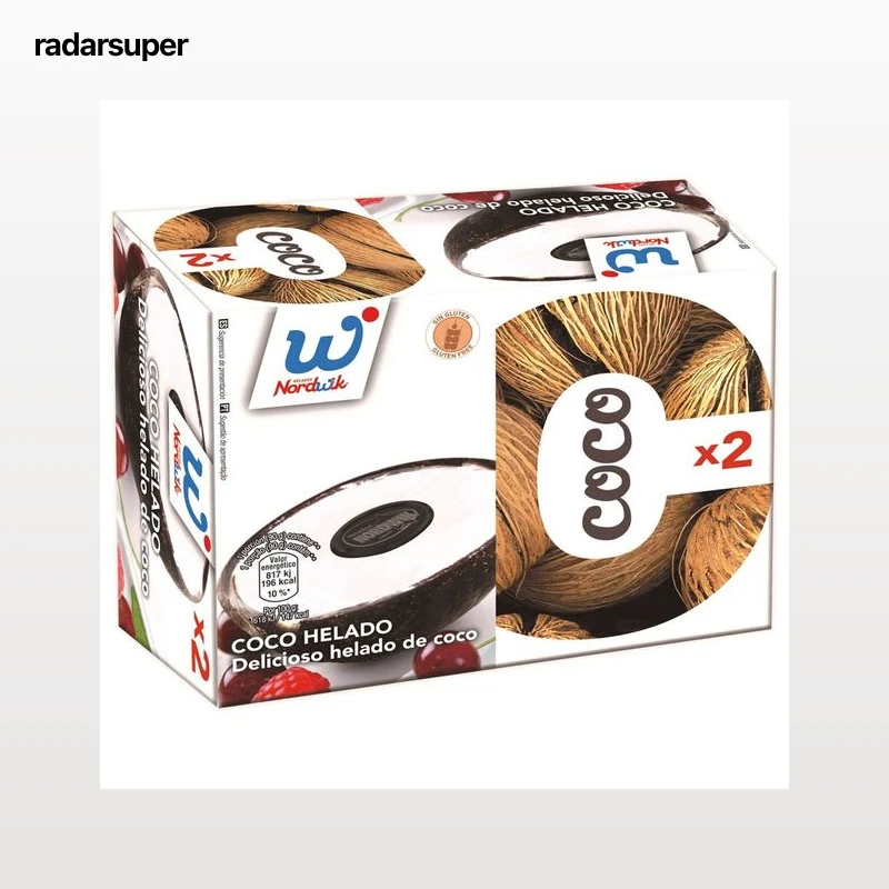 NORDWIK Coco relleno de delicioso helado con sabor a coco 2 x 150 ml.