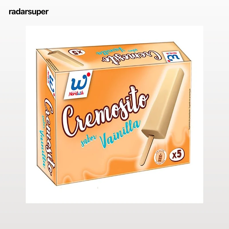 NORDWIK Cremosito Polo con sabor a vainilla, elaborado sin gluten 5 x 48 ml.