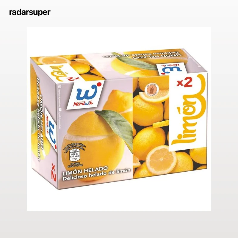 NORDWIK Limón relleno de delicioso helado con sabor a limón 2 x 140 ml.
