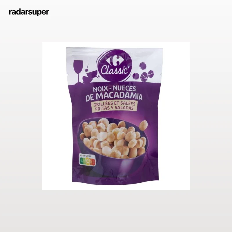 Nueces de macadamia fritas y saladas Carrefour 100 g.