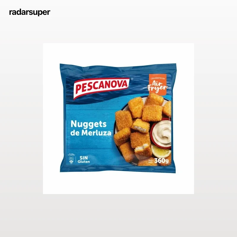 Nuggets de merluza congelado Pescanova sin gluten 360 g.