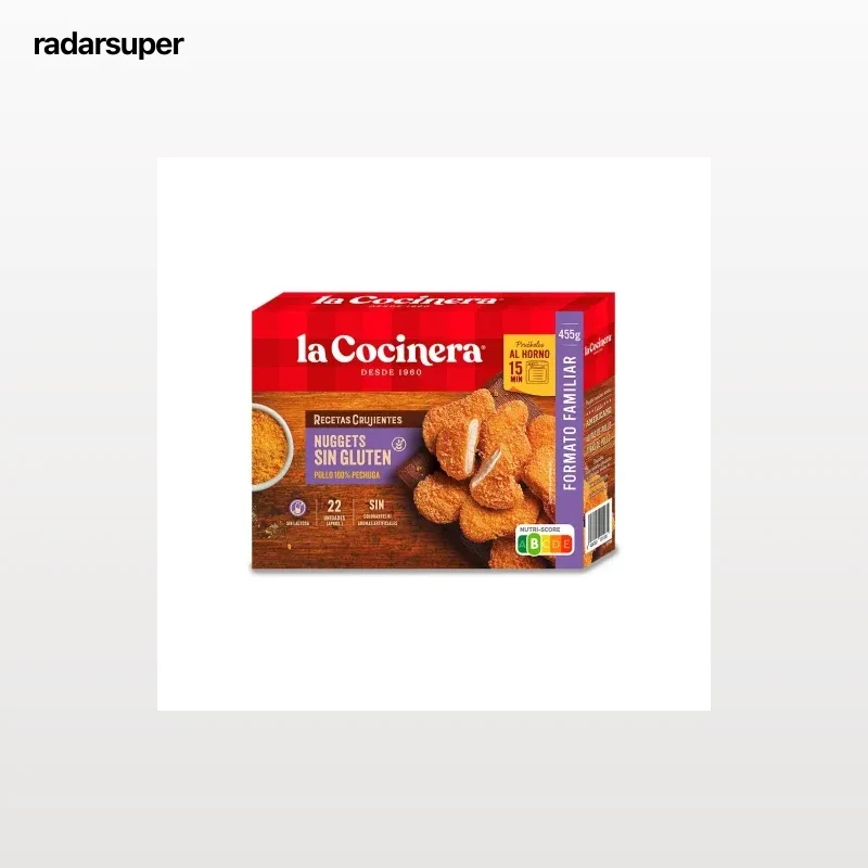 Nuggets de pollo Recetas Crujientes La Cocinera sin gluten y sin lactosa 455 g.