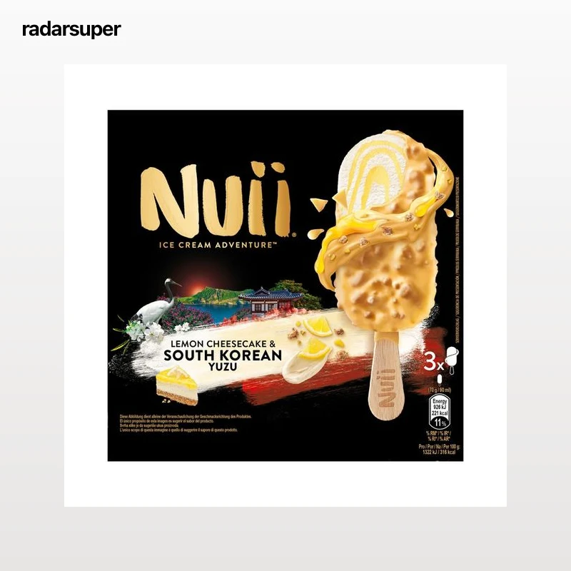 NUII Helado de tarta de queso con limón y yuzu koreano 3 x 90 g.