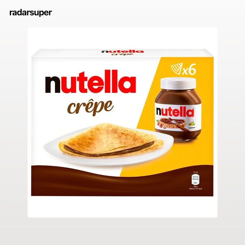 NUTELLA Crepe rellena de crema para untar de avellanas y cacao nutella, cocinada y congelada 6 uds.