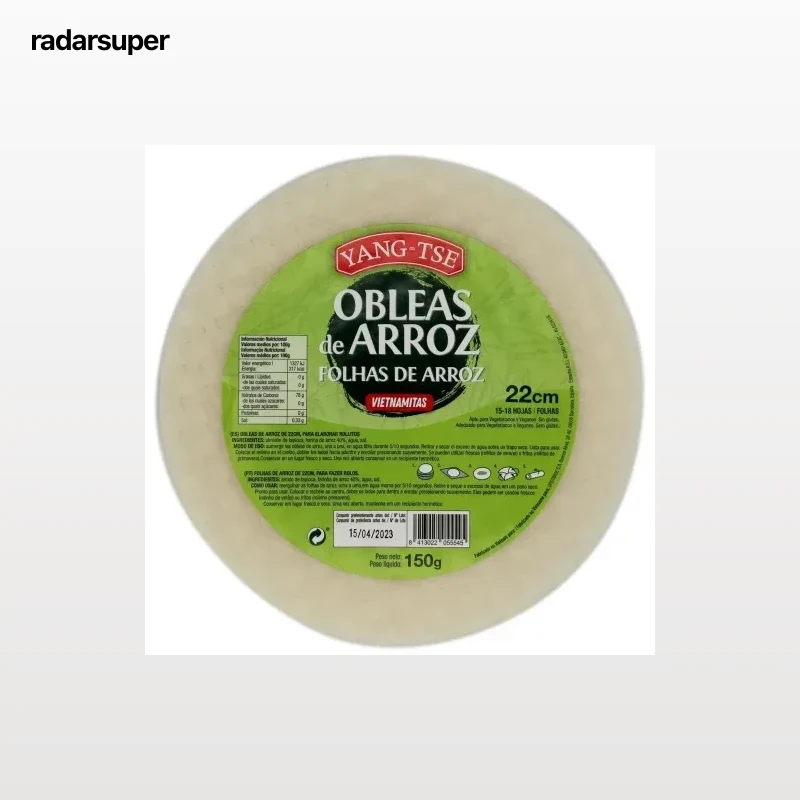 Obleas de arroz vietnamitas Yang-Tse sin gluten 150 g.