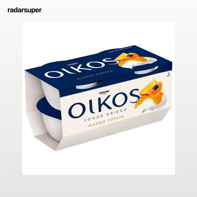 OIKOS de Danone Yogur griego con mango y papaya 4 x 110 g.