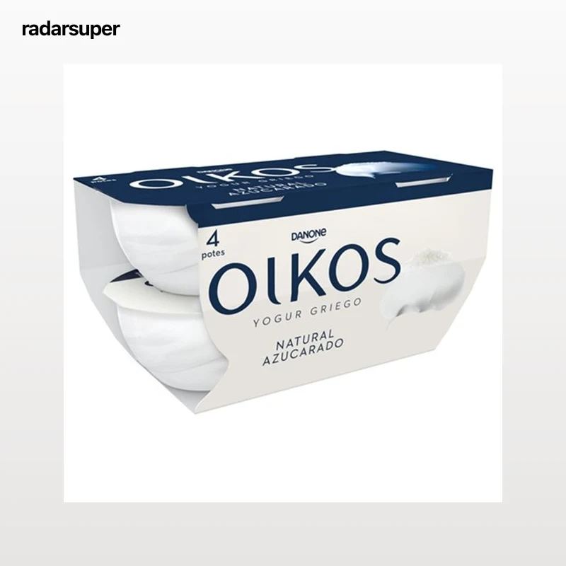 OIKOS Yogur griego natural azucarado  de Danone 4 x 110 g.