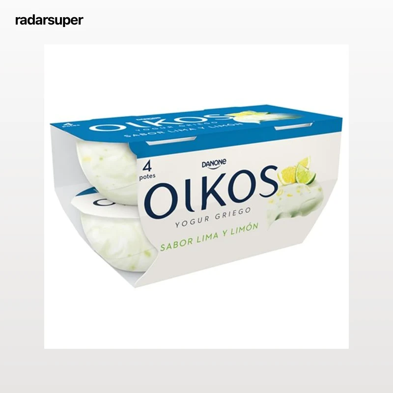 OIKOS Yogur griego con sabor a lima-limón de Danone 4 x 110 g.