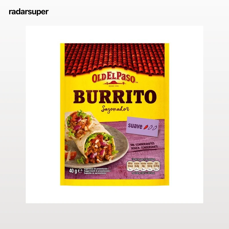 OLD EL PASO Sazonador para burritos 40 g.