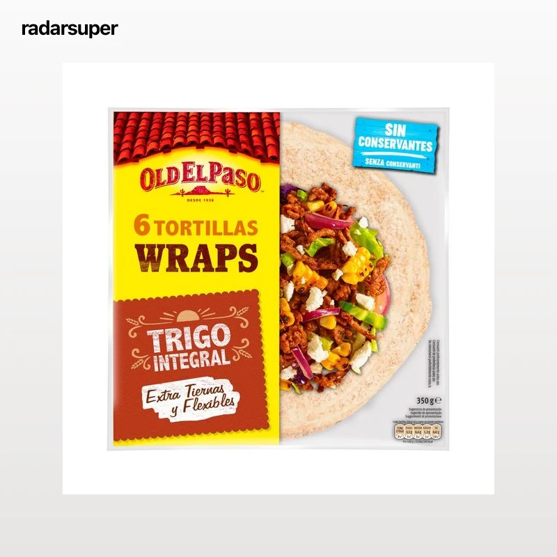 OLD EL PASO Tortillas de trigo integral ideal para fajitas 350 g.