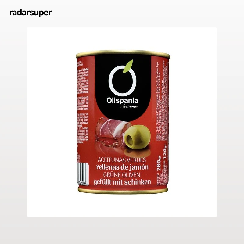 OLISPANIA Aceituna rellena de jamón lata de 120g
