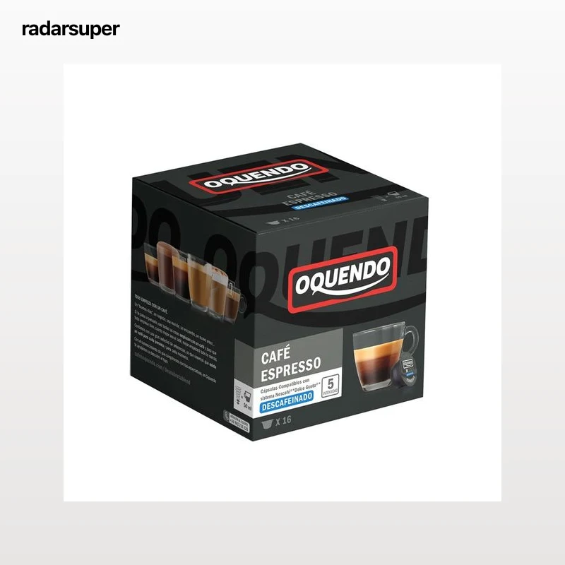 OQUENDO Café en cápsulas espresso intenso descafeinado I5, 16 uds.
