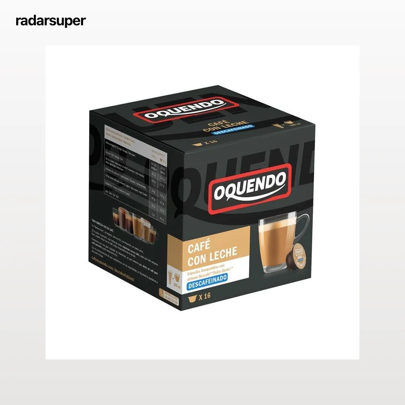 OQUENDO Café en cápsulas con leche descafeinado 16 uds.
