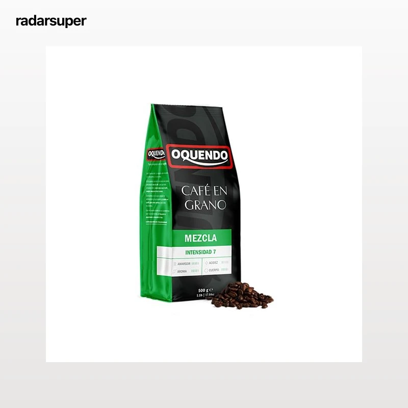 OQUENDO Café mezcla de tueste natural 70% y torrefacto 30% en grano I7, 500 g.