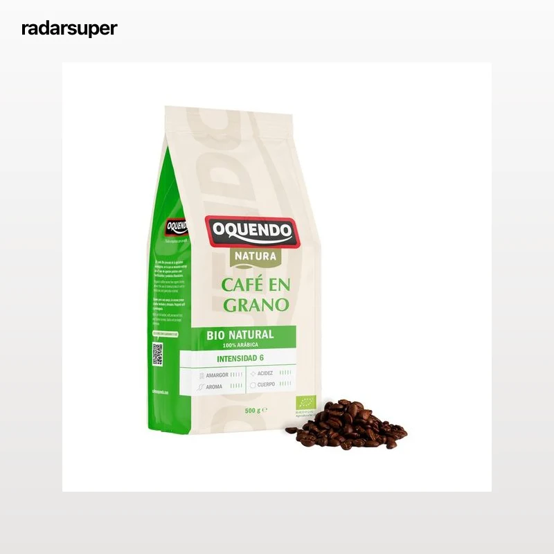OQUENDO Natura Café (ecológico 100% Arábica) de tueste natural en grano, intensidad 6 500 g.
