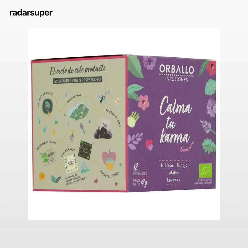 ORBALLO Calma tu karma Infusión ecológica a base de hibisco, hinojo, malva y lavanda 12 uds.