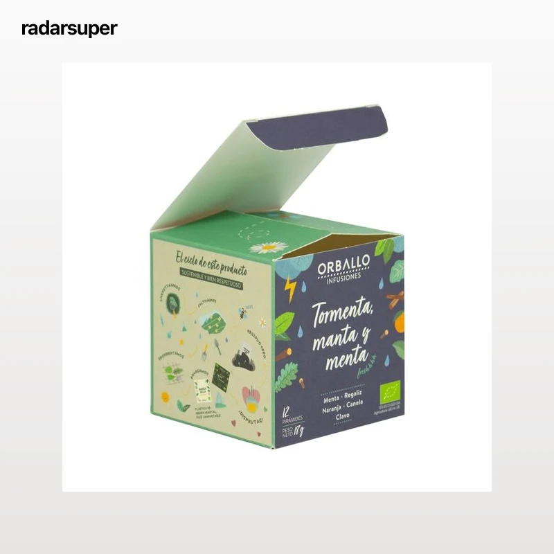 ORBALLO Tormenta manta y menta Infusión ecológica de menta, regaliz, naranja, canela y clavo 12 uds.
