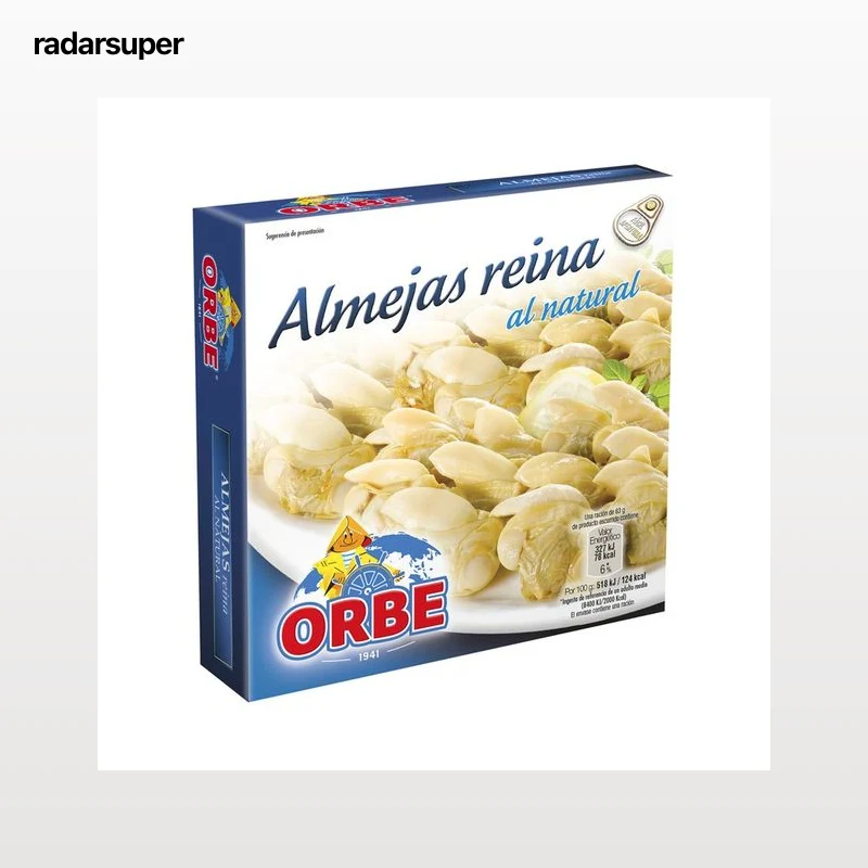 ORBE Almejas reina al natural lata de 63 g.