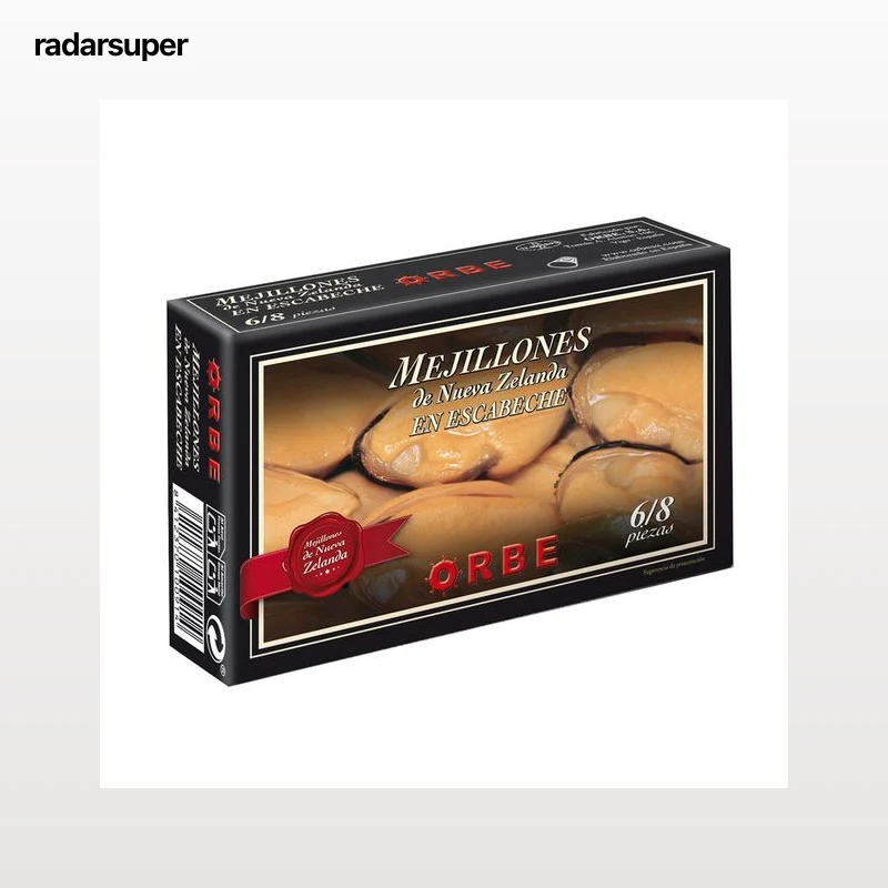 ORBE Mejillones de Nueva Zelanda en escabeche lata de 69 g.