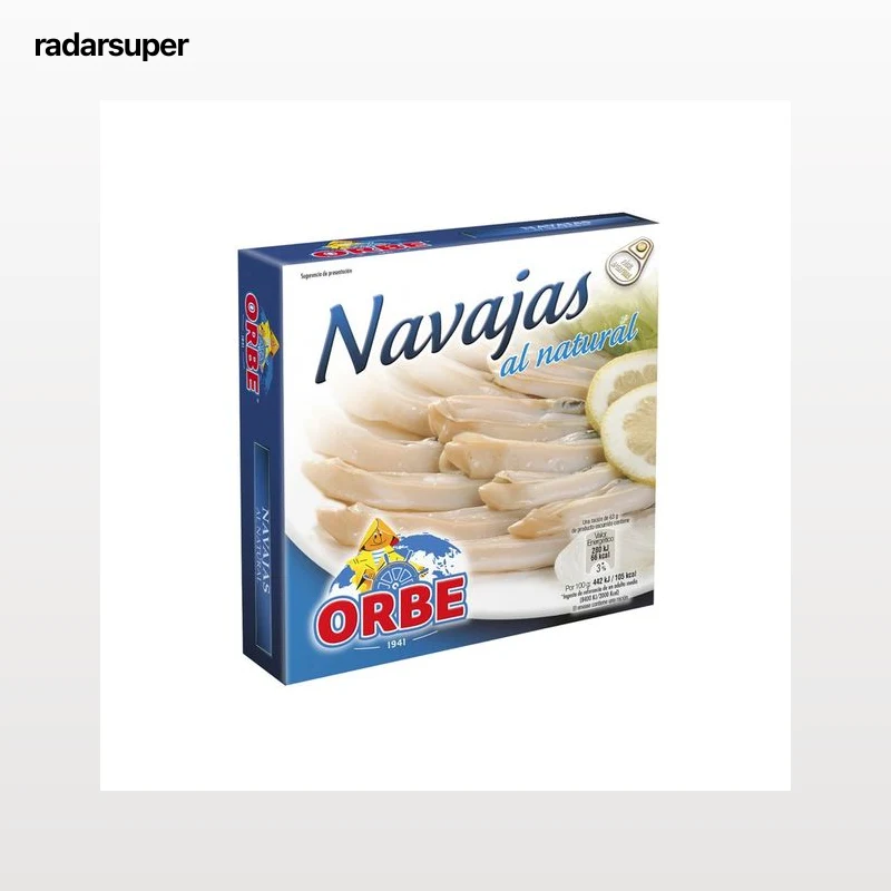 ORBE Navajas al natural lata de 63 g.