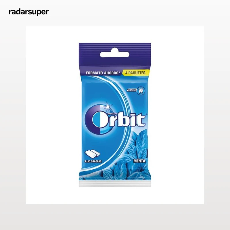 ORBIT Chicles sabor a peppermint paquete 4 barritas. 56 g.