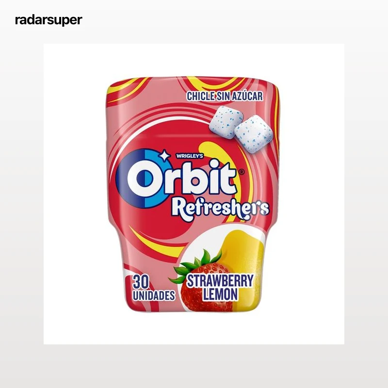 ORBIT Refreshers Chicles de sabor a fresa y limón, 30 uds, 67 g.