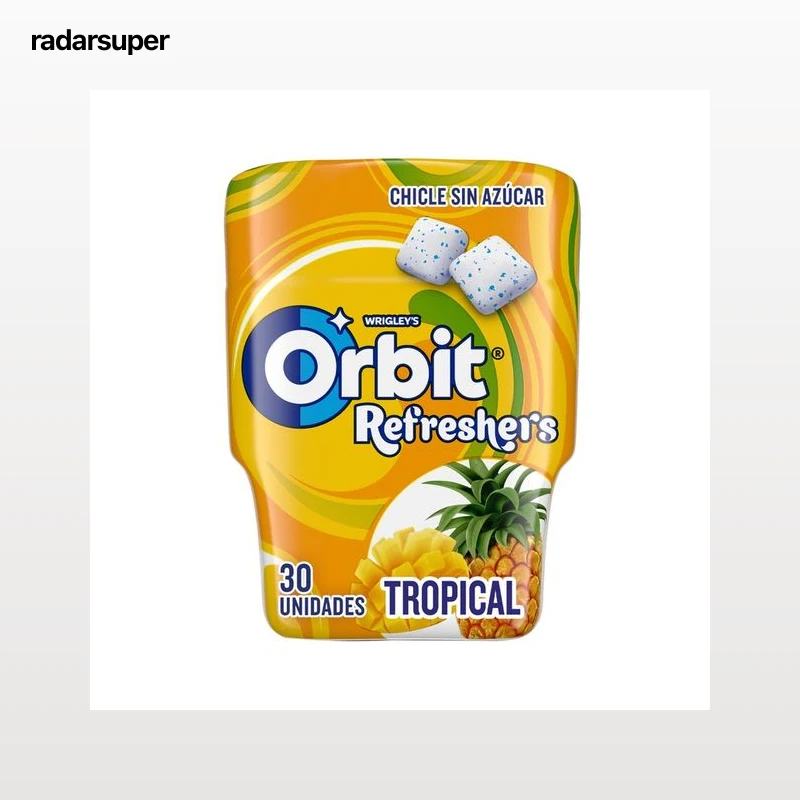 ORBIT Refreshers Chicles sin azúcar con sabor tropical, 30 uds x 67 g.
