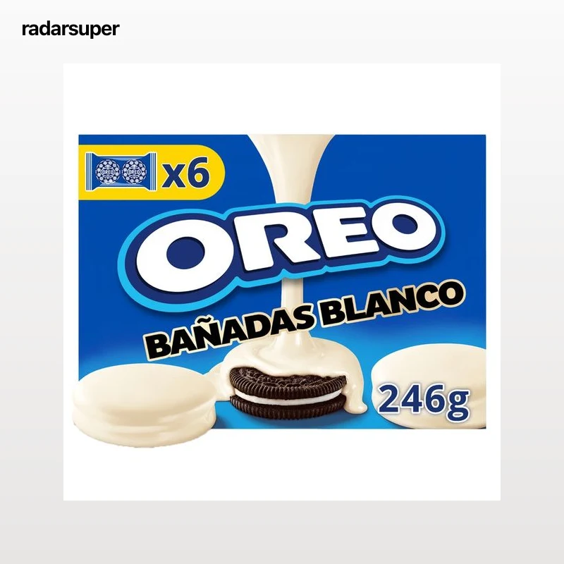 OREO Galletas rellenas de crema de vainilla y cubiertas de chocolate blanco 6 uds. 41 g.