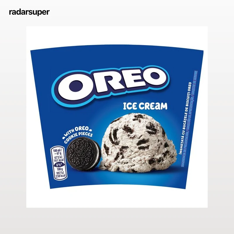 OREO Tarrina de helado de vainilla con tozos de galletas al cacao 425 ml.