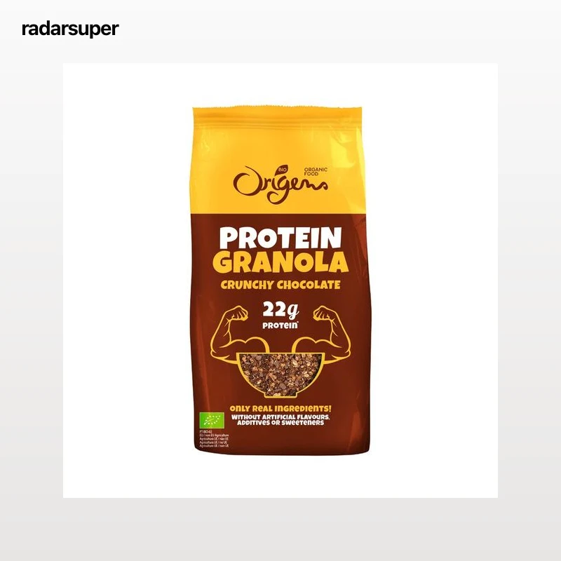 ORIGENS Bio protein Granola ecológica con chocolate crujiente, rica en proteínas 275 g.