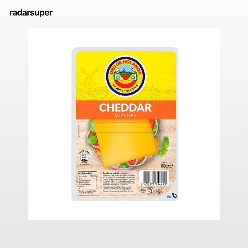 ORO DE HOLANDA Lonchas de queso cheddar 180 g.
