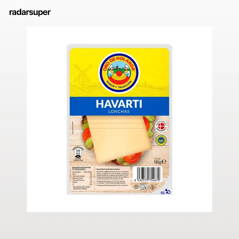ORO DE HOLANDA Lonchas de queso Havarti 180 g.