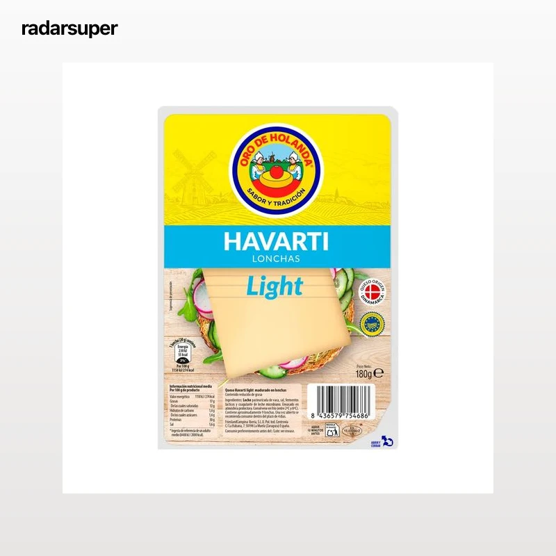 ORO DE HOLANDA Lonchas de queso Havarti light 180 g.