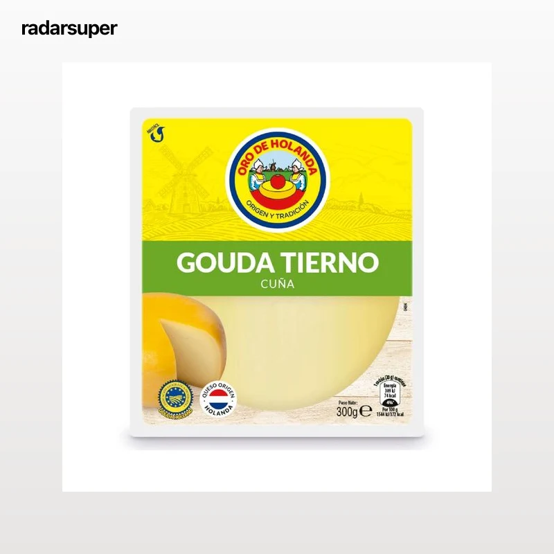ORO DE HOLANDA Queso Gouda tierno cuña 300 g.
