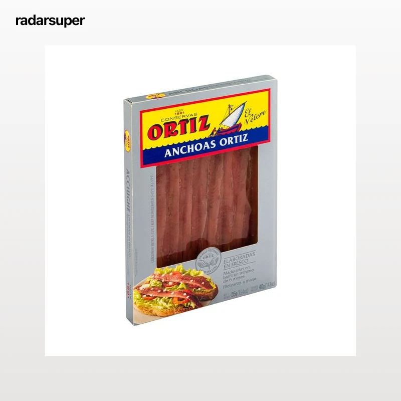 ORTIZ Filetes de anchoa en aceite vegetal ORTIZ 40 g. peso escurrido