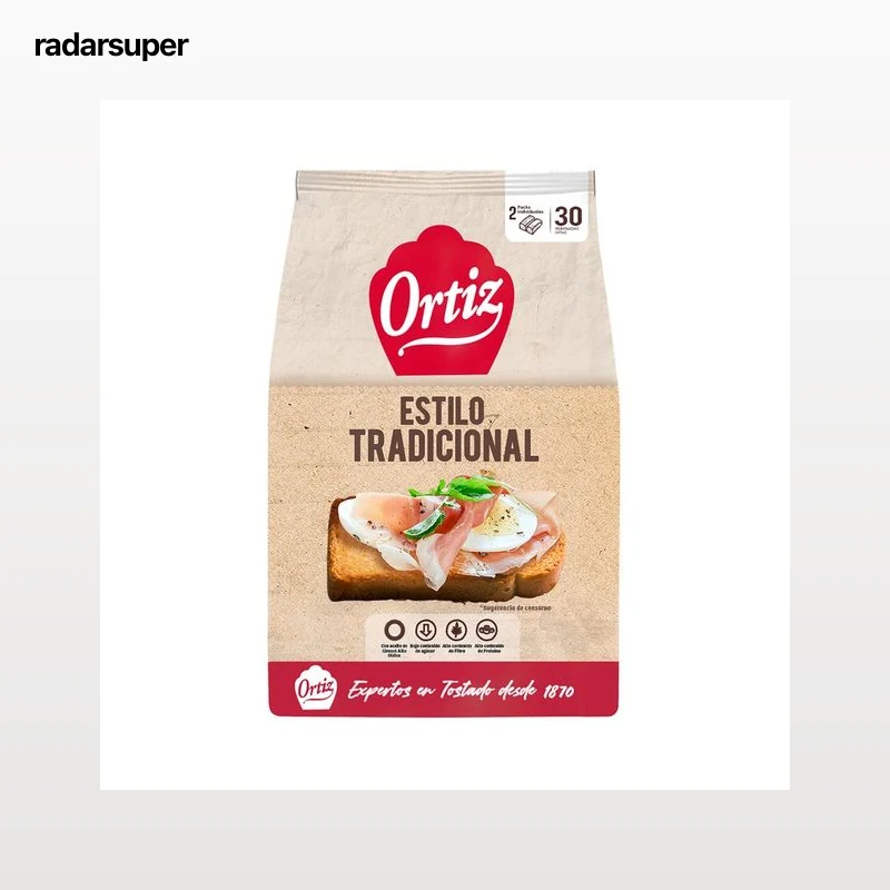 ORTIZ Pan tostado extra crujiente estilo tradicional 30 uds. 324 g.