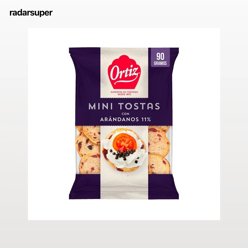 ORTIZ Tostaditas con arándanos, ideal queso y foie 90 g.