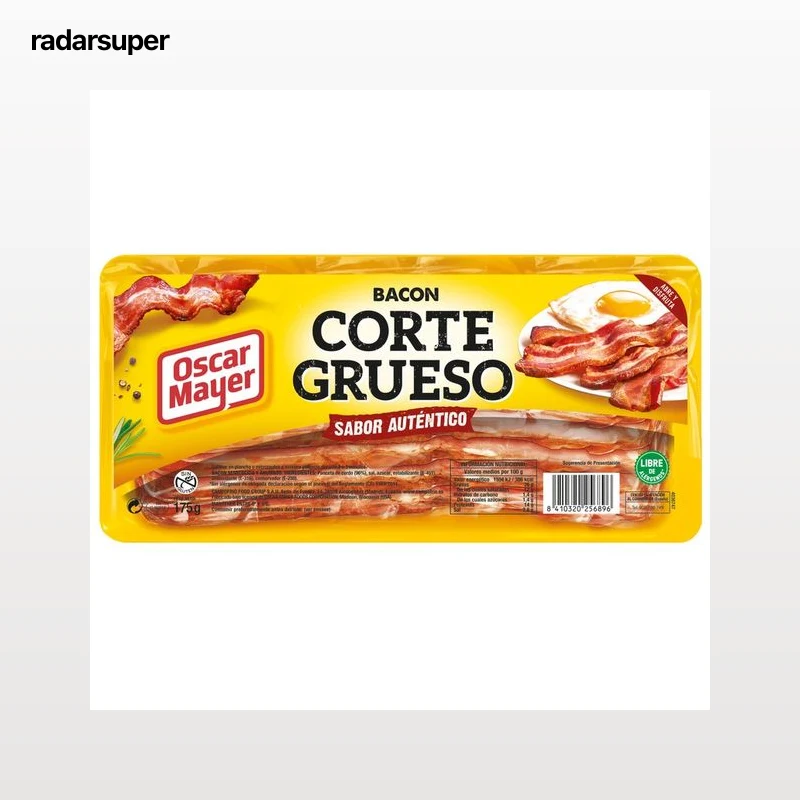 OSCAR MAYER Bacon semicocido y ahumado, sin gluten y cortado en lonchas gruesas OSCAR MAYER 175 g.