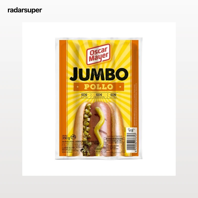 OSCAR MAYER Jumbo Salchichas cocidas y ahumadas de pollo 350 g.