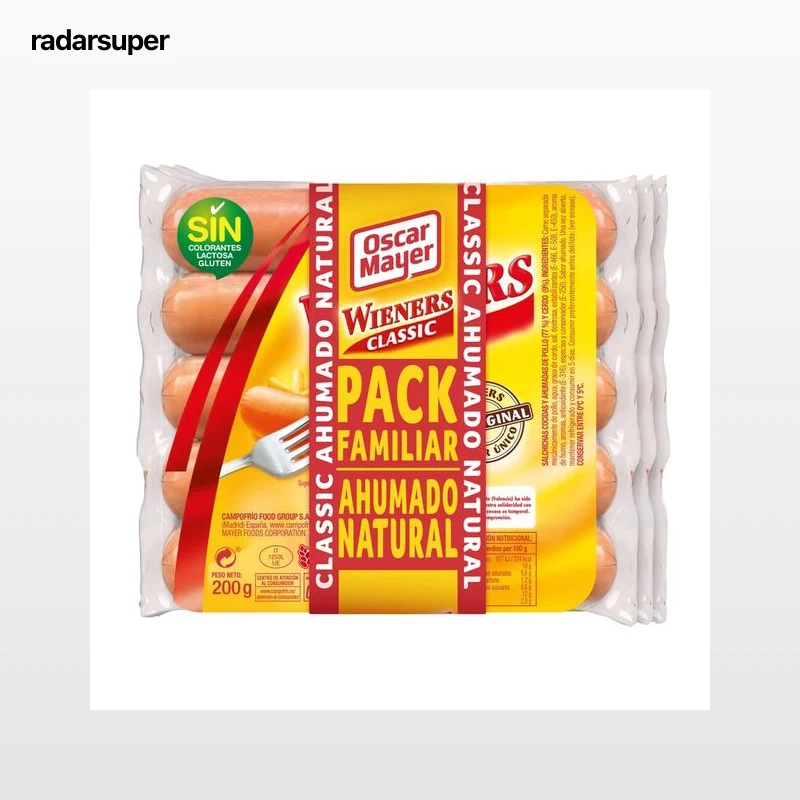 OSCAR MAYER Salchichas de cerdo y pollo, cocidas y con sabor ahumado pack 3x200 g.