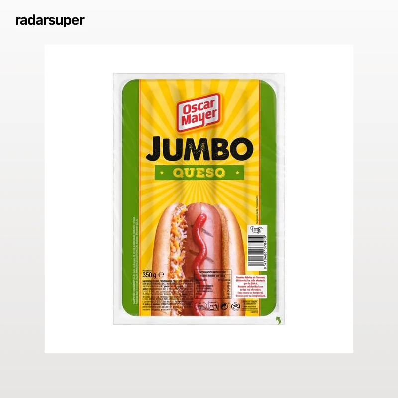 OSCAR MAYER Salchichas cocidas con queso y sabor ahumado OSCAR MAYER Jumbo 350 g.