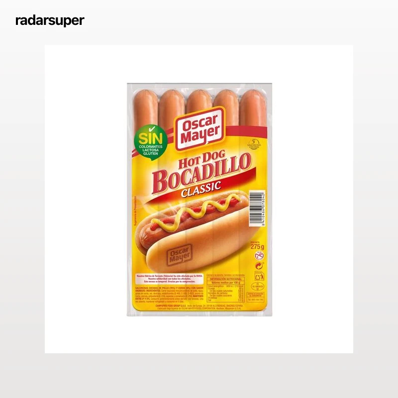 OSCAR MAYER Salchichas cocidas tipo Viena de pollo y cerdo sabor ahumado OSCAR MAYER Bocadillo 275 g.