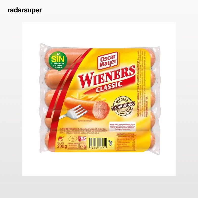 OSCAR MAYER Wienners classic Salchichas cocidas (pollo - cerdo) sabor ahumado 200 g.