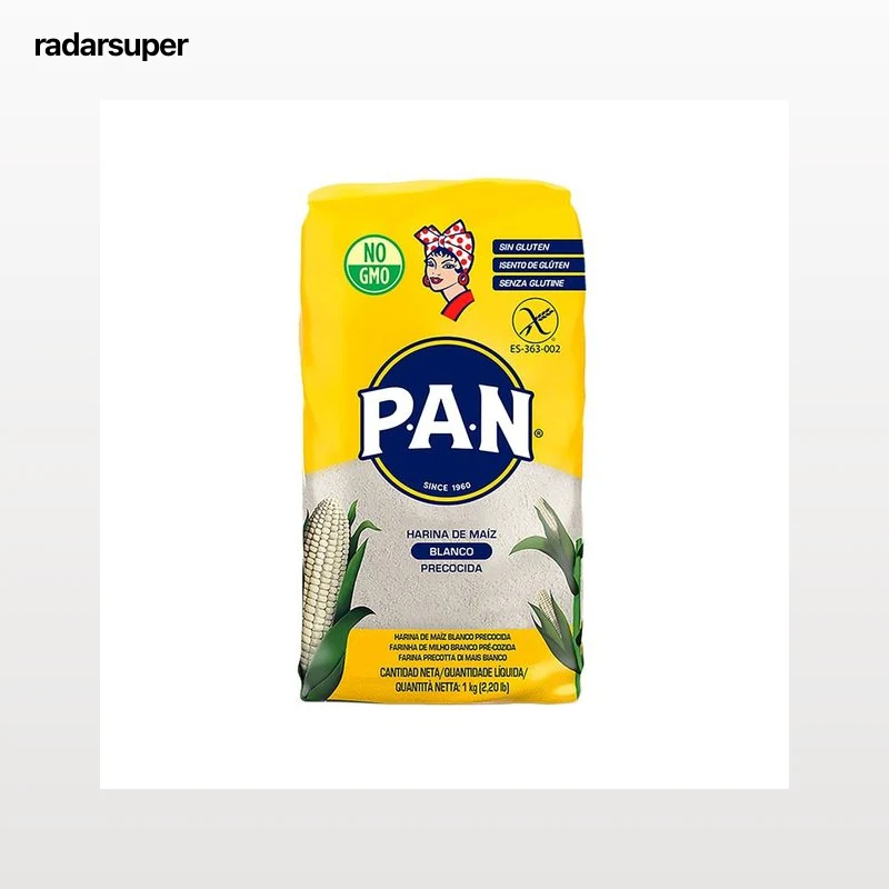 P.A.N Harina de maíz blanco recocida 1 kg.