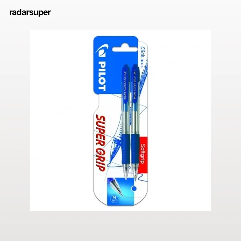 Pack 2 Bolígrafos Tinta Base de Aceite Súper Grip Azules