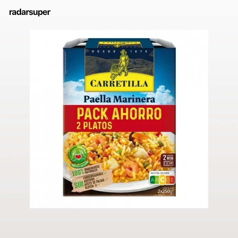 Paella marinera Carretilla sin gluten sin aceite de palma pack 2 unidades de 250 g.
